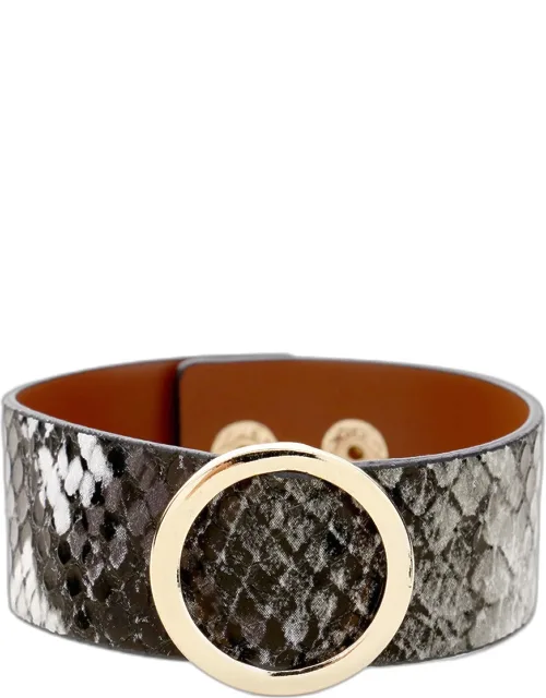 Snake Faux Leather Belt Buckle Wrap Bracelet