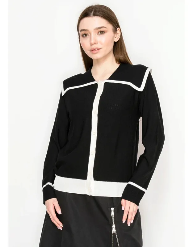Contrast Knit Cardigan