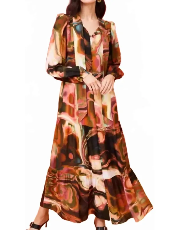 Khloe Dress With Three-tiered Bodice And Functional Button Front