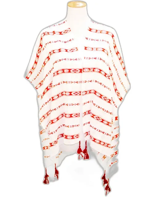 Aztec Pattern Tassel Poncho
