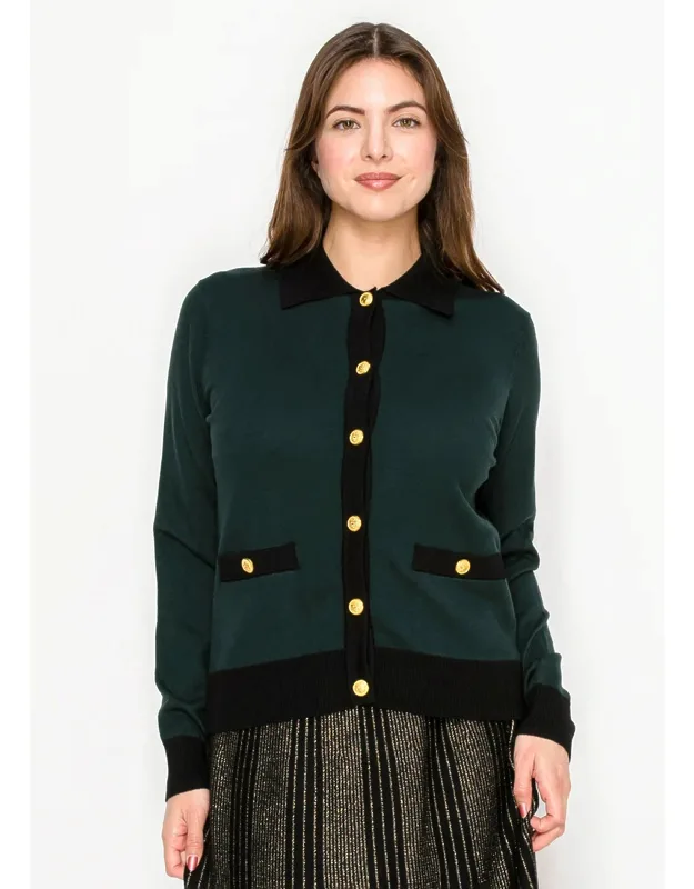 Classic Cardigan With Black Trim