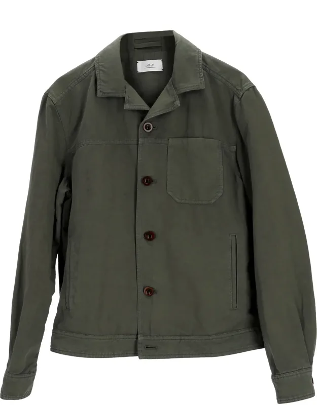 Camp-collar Garment-dyed Jacket