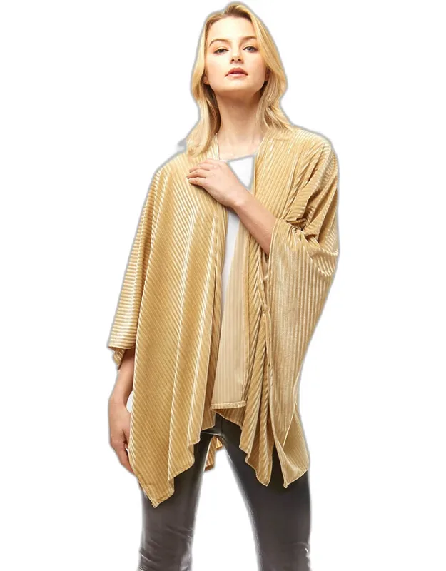 Crinkle Solid Shawl Cardigan