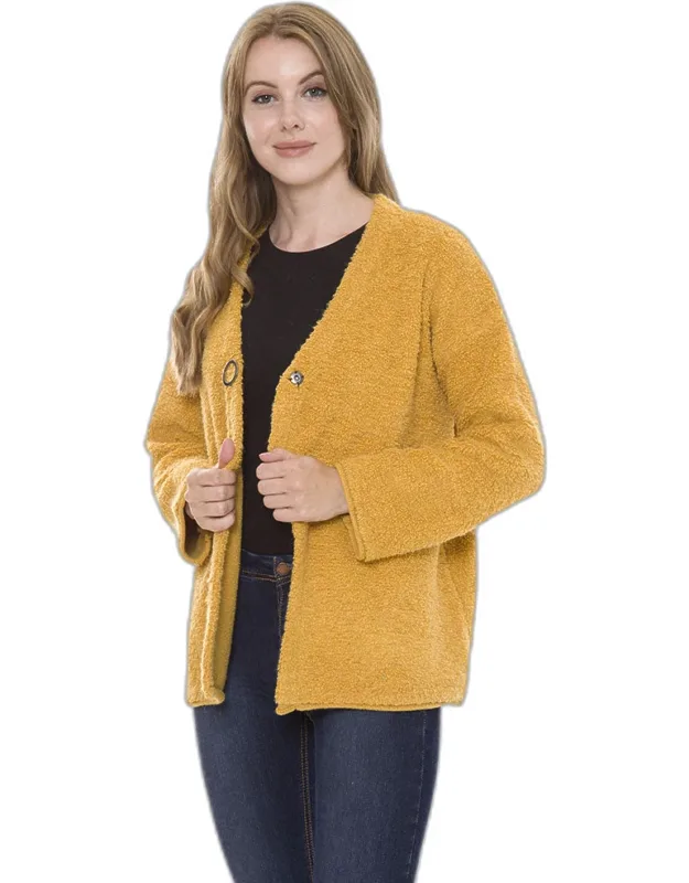 Chunky Solid Color Pocket Sweater Cardigan