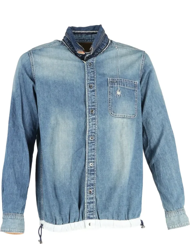 Embroidered Shell And Grosgrain-trimmed Shirt