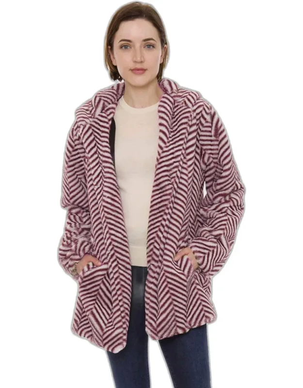 Zigzag Patterned Hooded Sweater