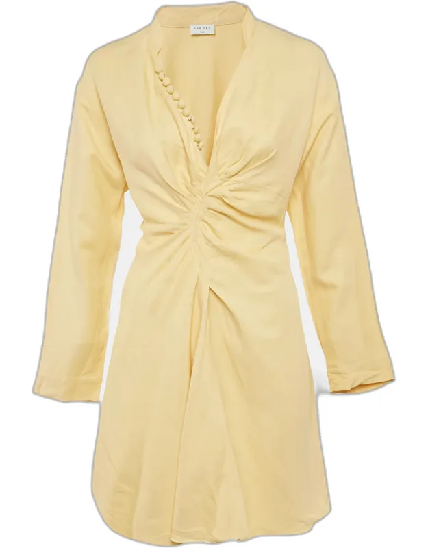 Crepe Gathered Mini Dress