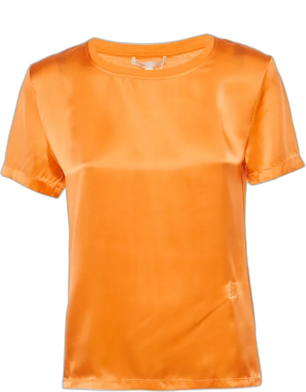 Logo Embroidered Silk T-shirt