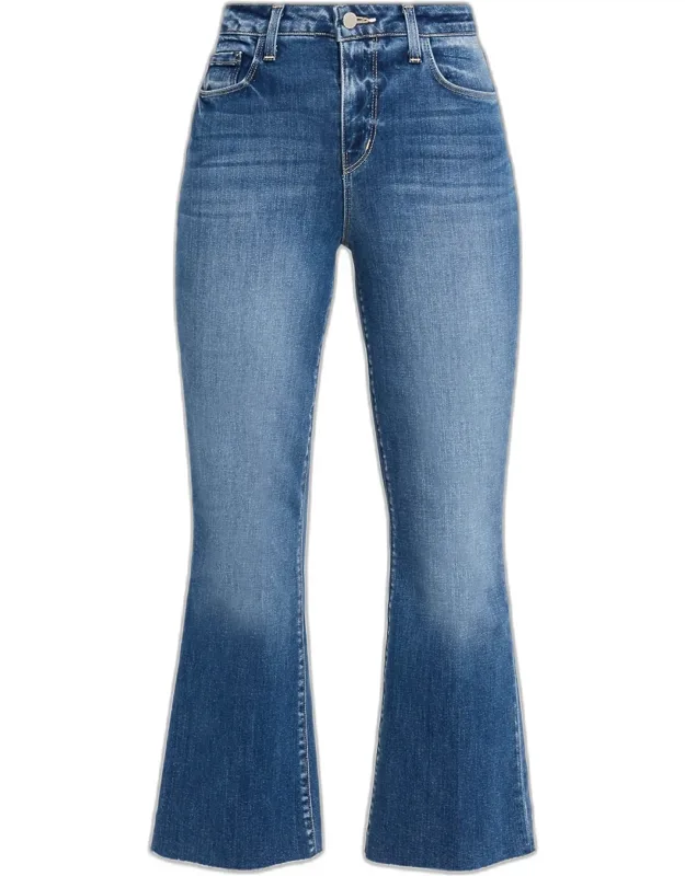 High Rise Crop Flare Jeans
