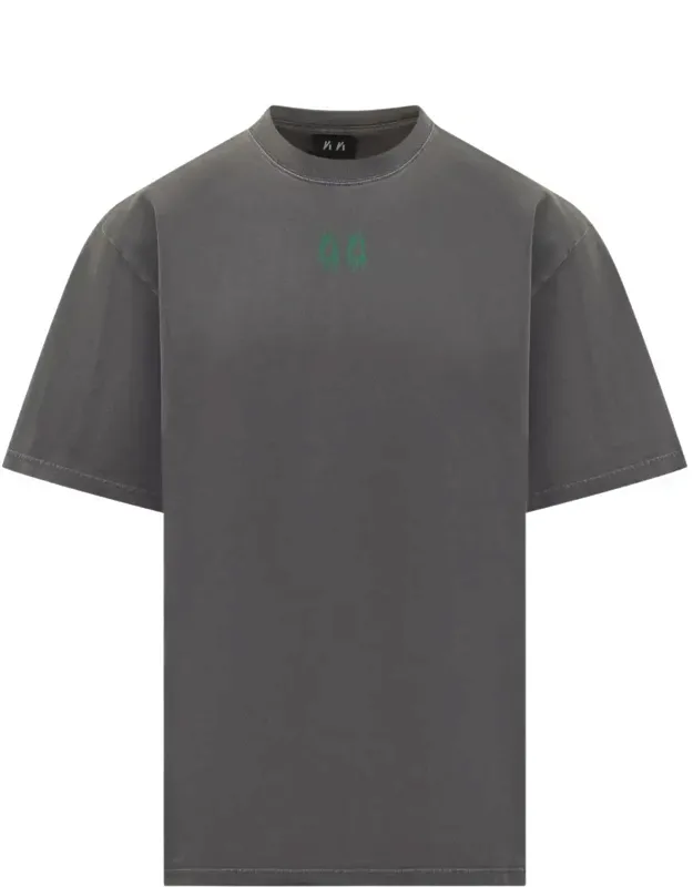 T-shirt With Green Embroidered Logo