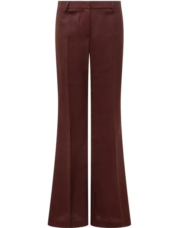 Bordeaux Jacquard Flare Trousers