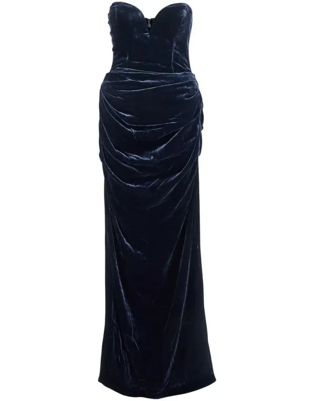 Off-shoulder Dress With Sweetheart Neckline In Velvet