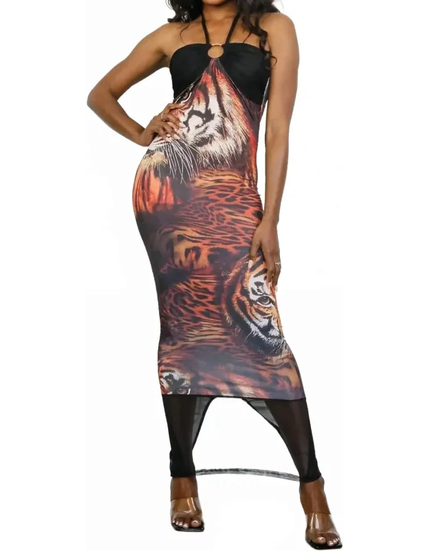 Tiger Print Bodycon Dress