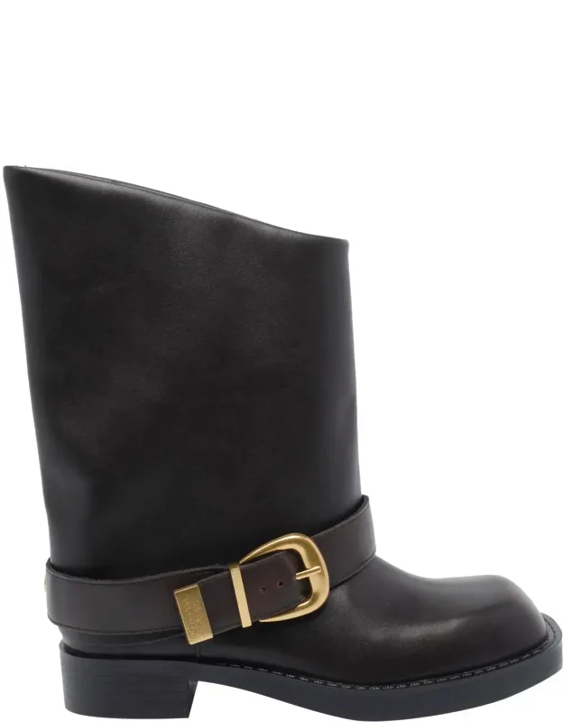 Climaxx Distressed Boots, Round Toe, Slip On, Suede And Leather Upper