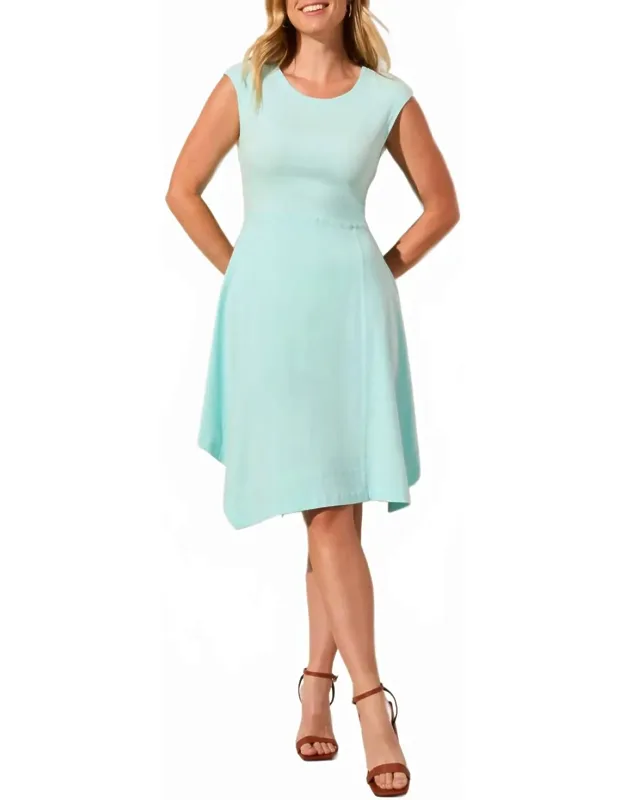 Mini Ribbed Bodice Slant Hem Dress
