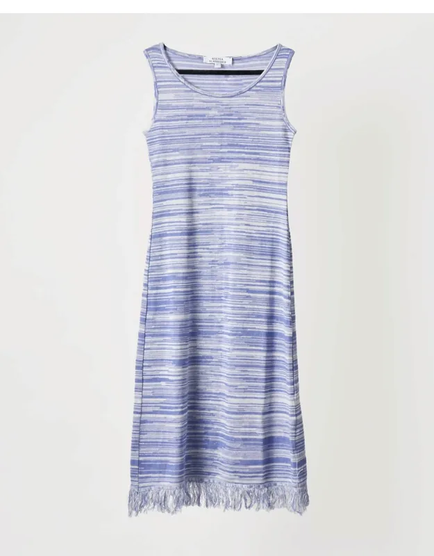 Melange Knit Dress With Fringe