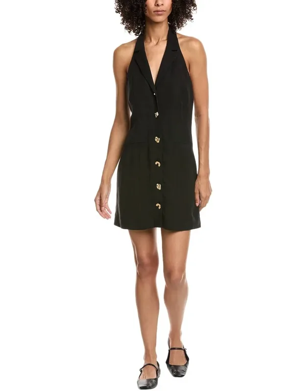 Linen-blend Halter Dress