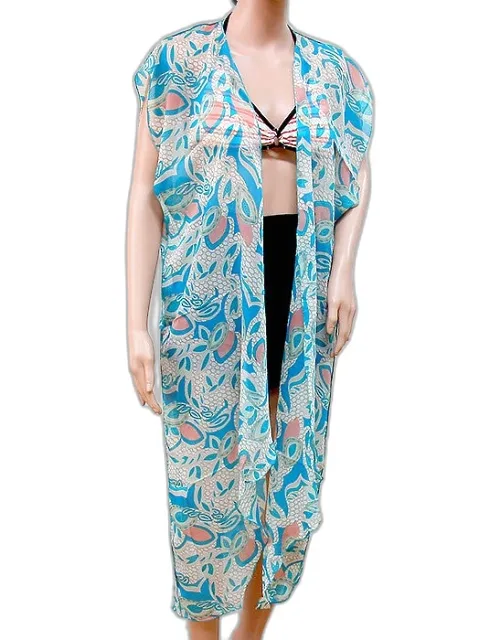 Leaf Pattern Long Cardigan