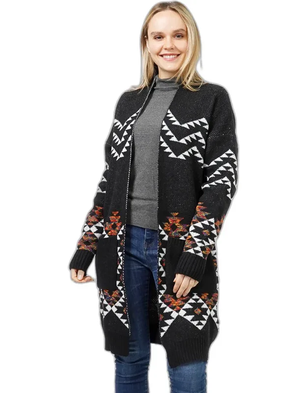 Aztec Patterned Sweater Cardigan