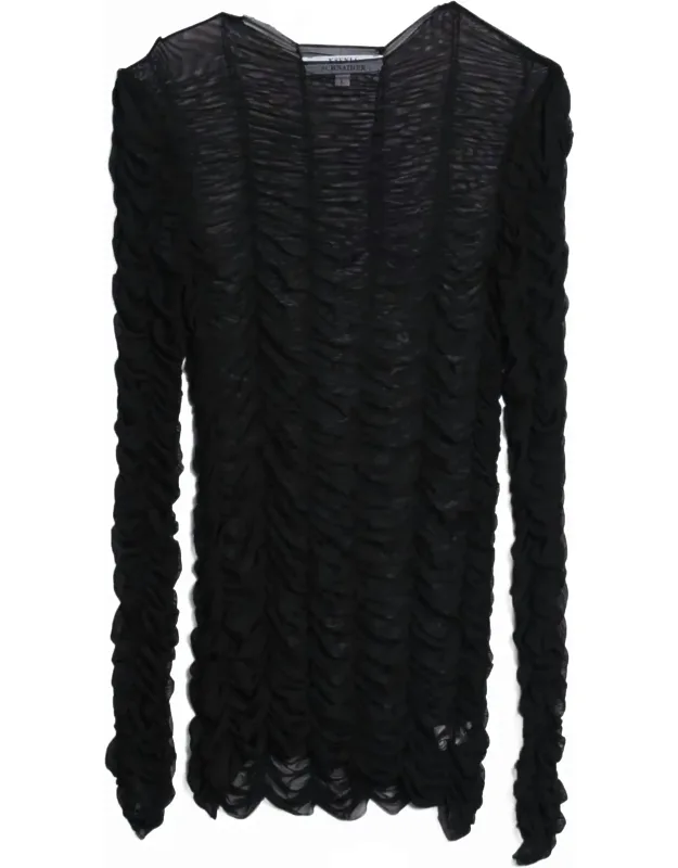 Mesh Drape Long Sleeve Dress