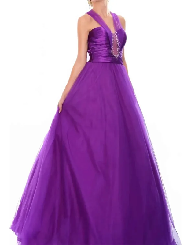 Illusion With Crystals Charmeuse Prom Dress