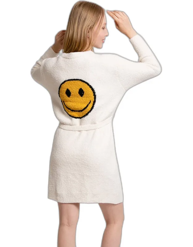 Smile Accented Side Pocket Belt Robe