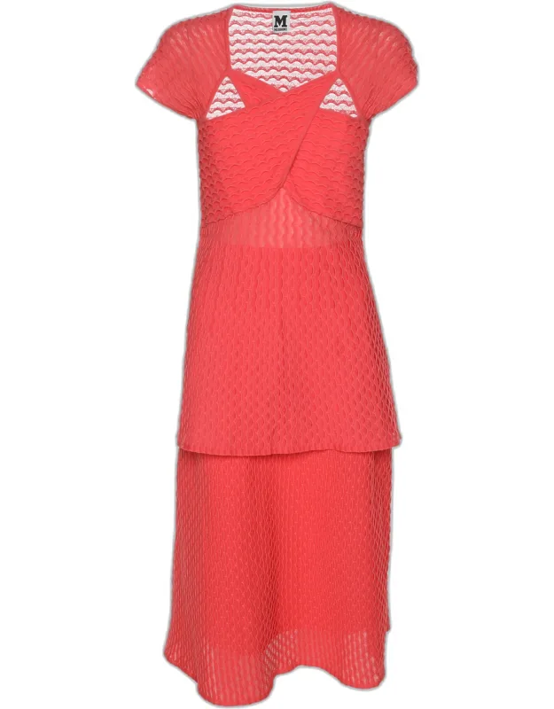 Cotton Knit Top And Midi Skirt Set