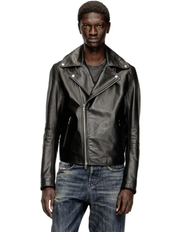 Biker Jacket In Waxed Leather