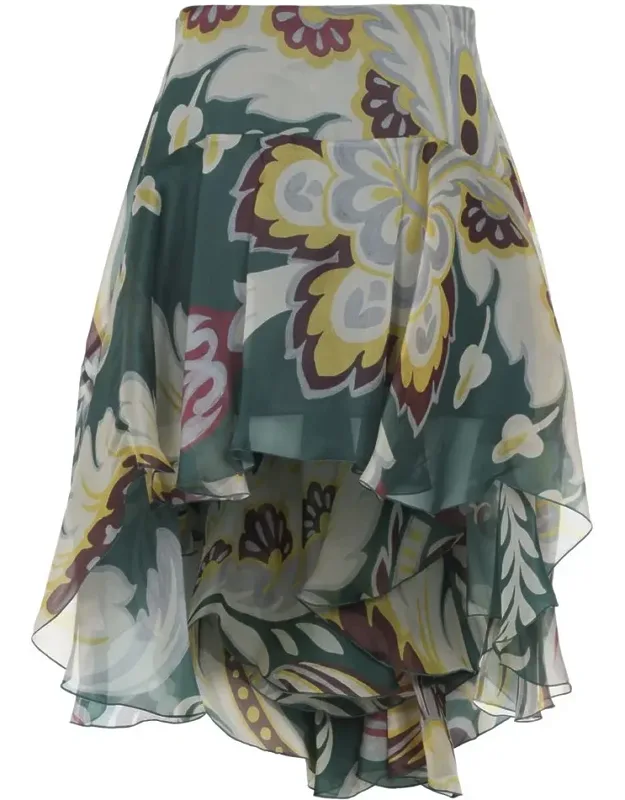 Skirt Asymmetric Silk Mini