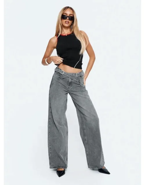 Mid Rise Wide Leg Jeans