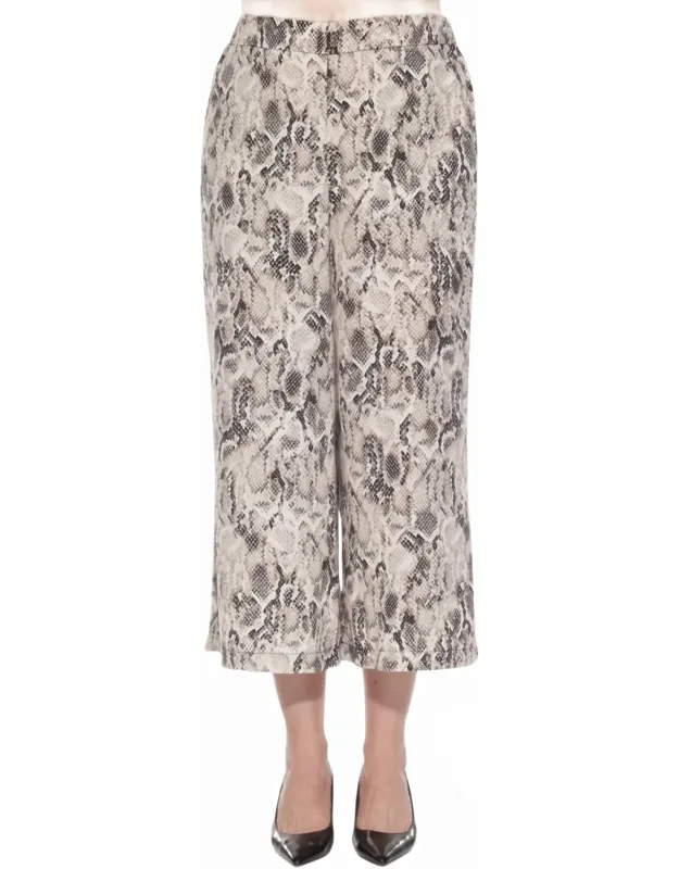 Snakeskin Print Culotte Pants