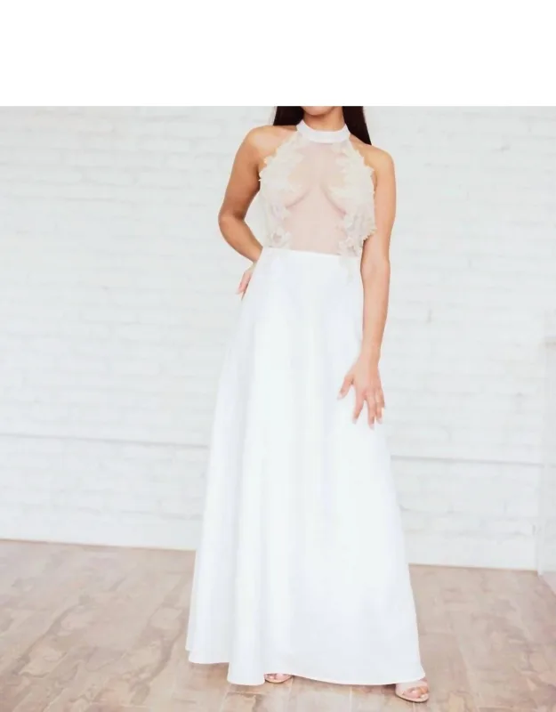 Halter Sheer Wedding Dress