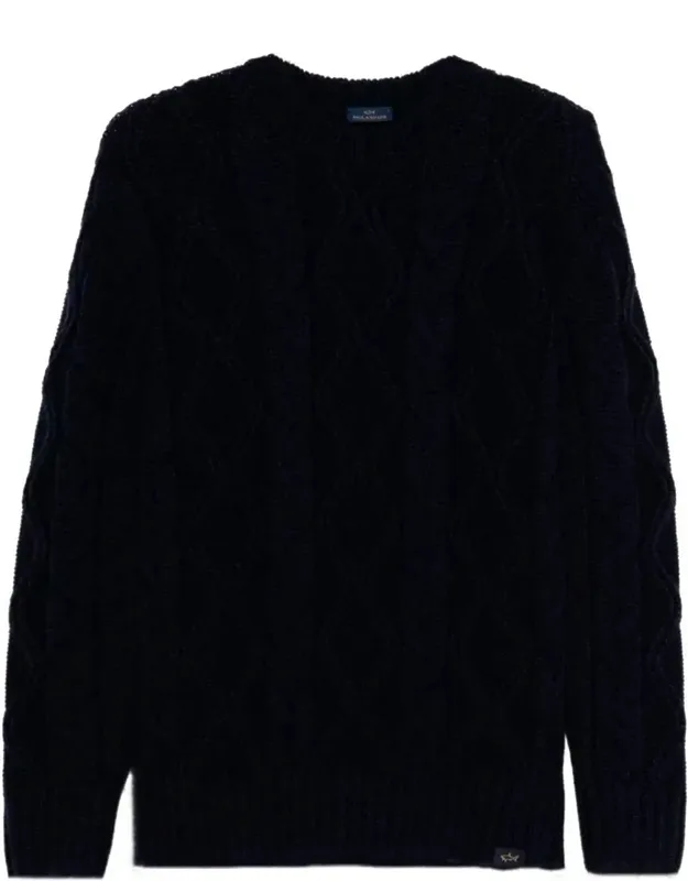 Cable Knit Crewneck Wool Sweater
