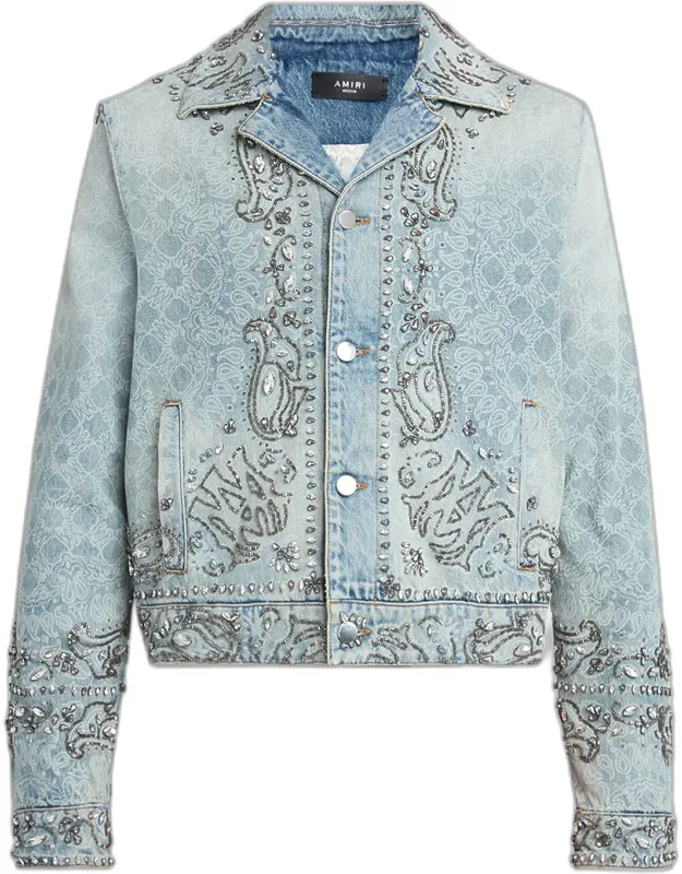 Crystal Bandana Denim Jacket