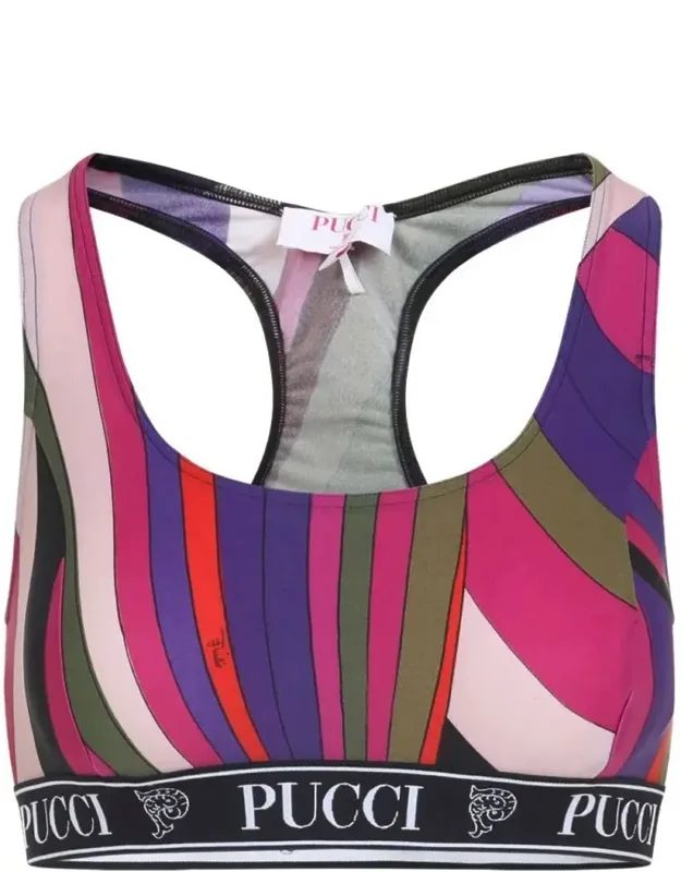 Abstract-print Sporty Bra