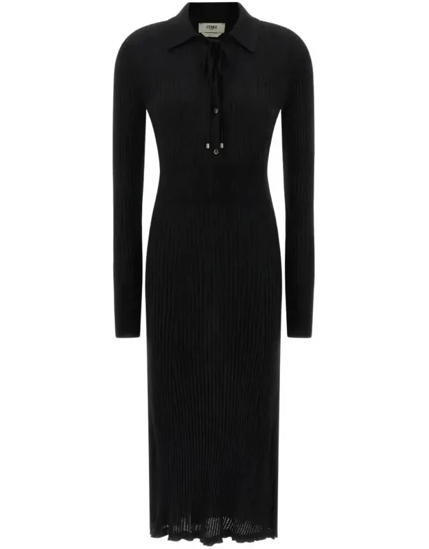 Wool Fitted Midi Dress