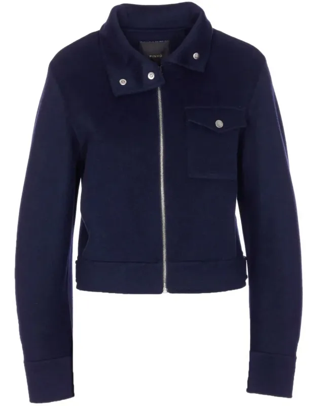Pinko Coat With Zip Fastening And Button Closure