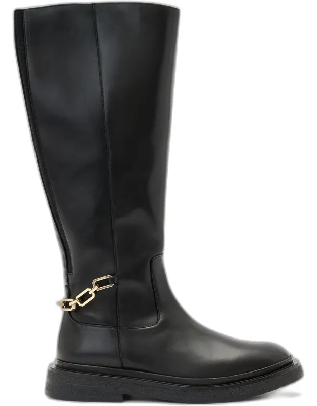 Escher Chain Leather Rider Boots