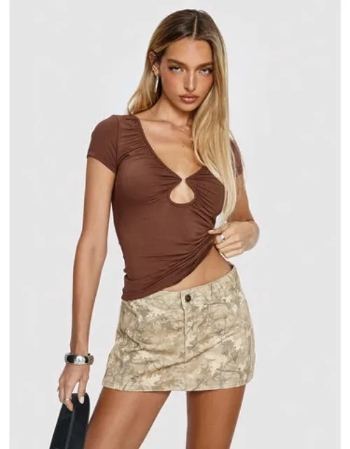 Low Rise Denim Mini Skirt