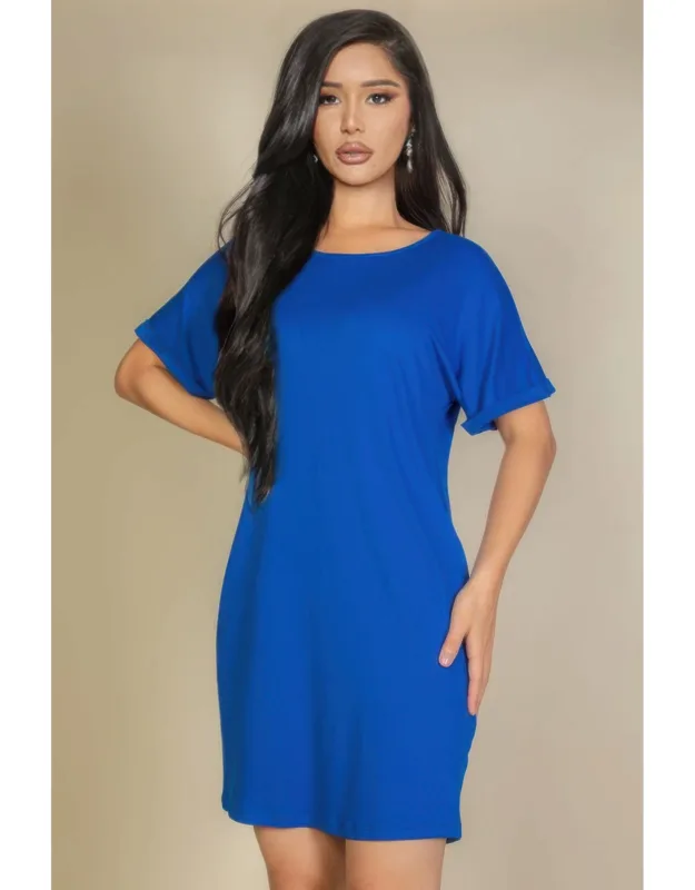 Side Pocket Double Folded Mini Dress