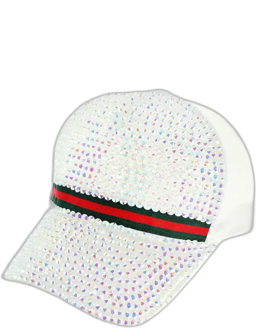 Color Block Detailed Bling Baseball Cap