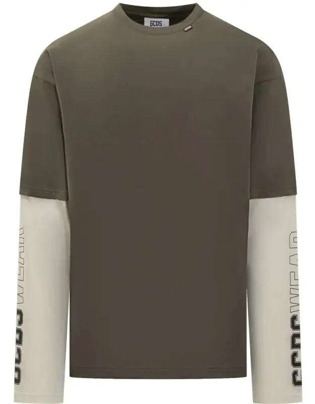 T-shirt With Contrast Sleeves