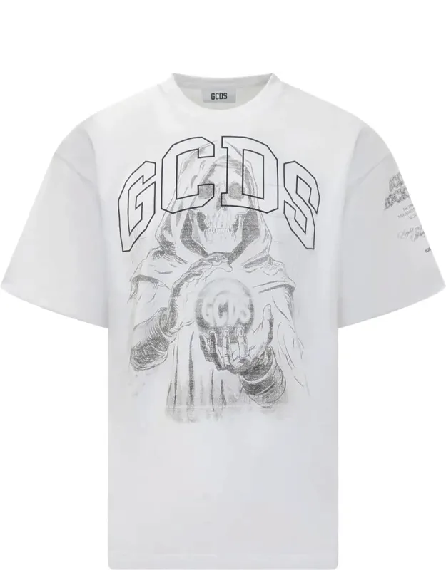 T-shirt With Grim Reaper Print