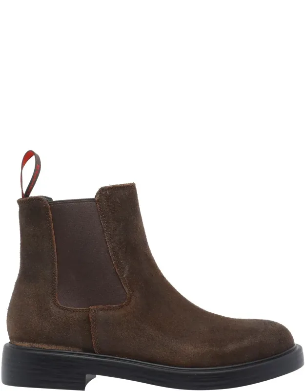 Boots, Leather Upper, Round Toe