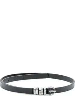 Leather Belt With Logo Detail