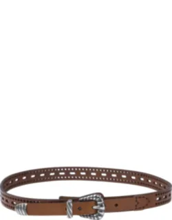Leather Belt With Perforated Details