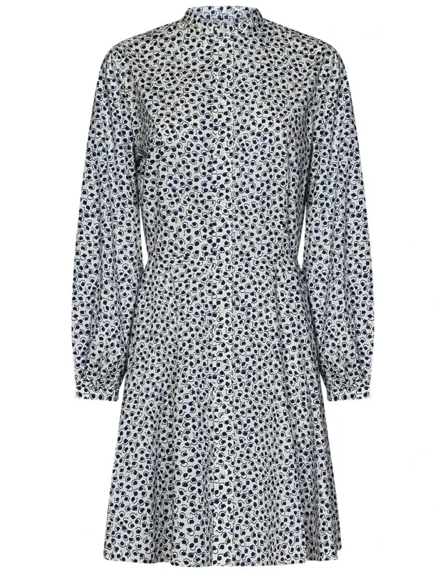 Dress With Front Closure And All-over Flower Print