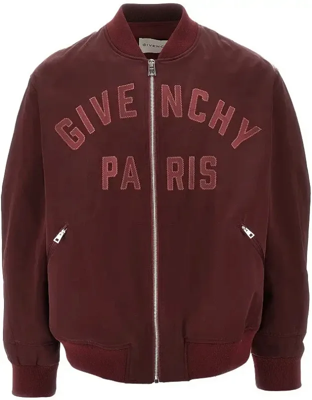 Patch Satin Bomber Jacket