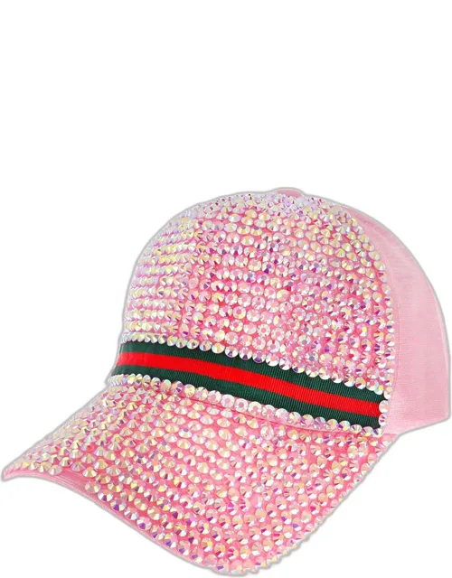 Color Block Detailed Bling Baseball Cap