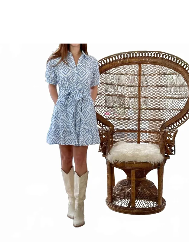 Mini Dress In Tribal Denim